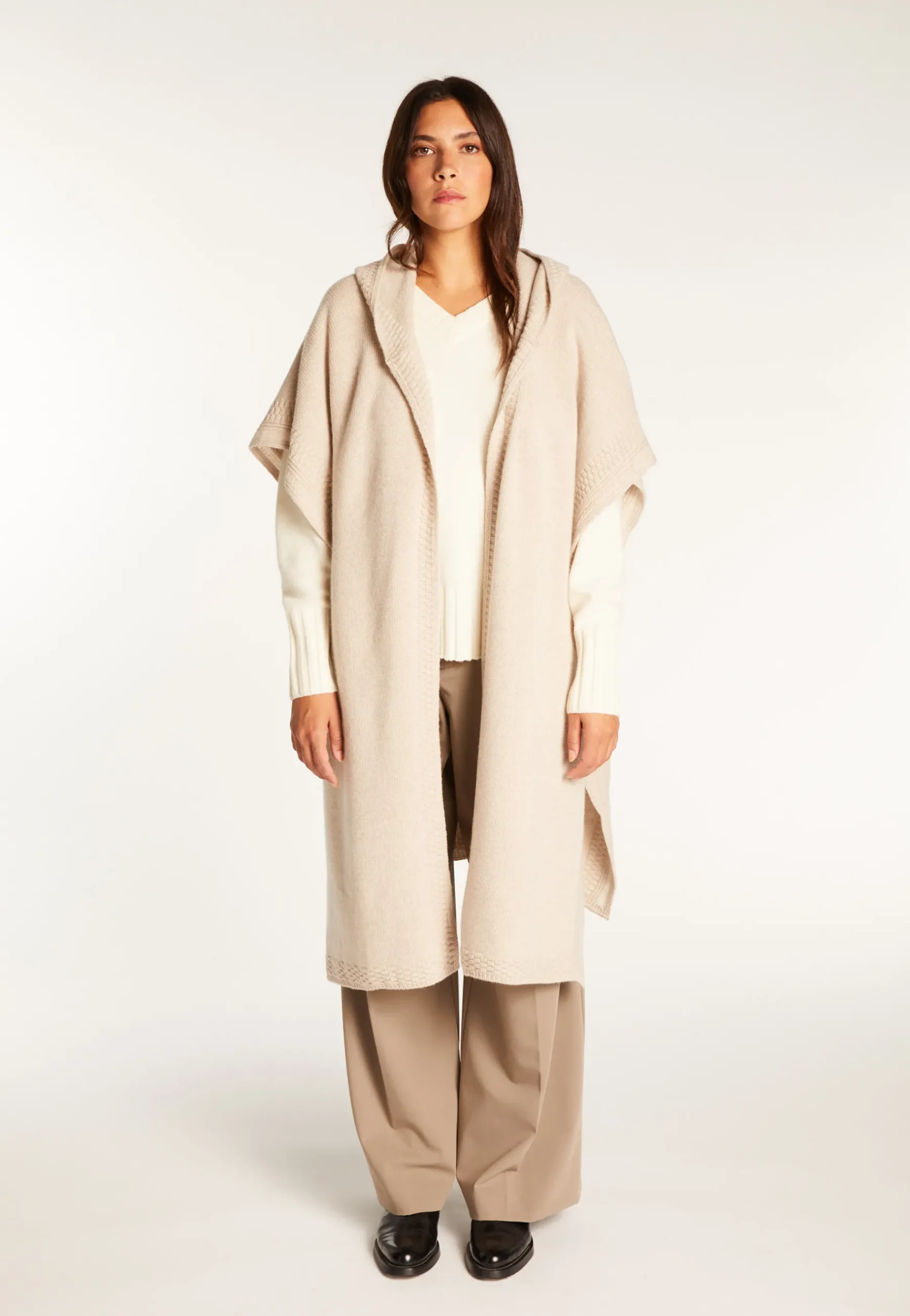 Montagut Pulls-Longue tunique sans manches - Venus 13-Beige moyen