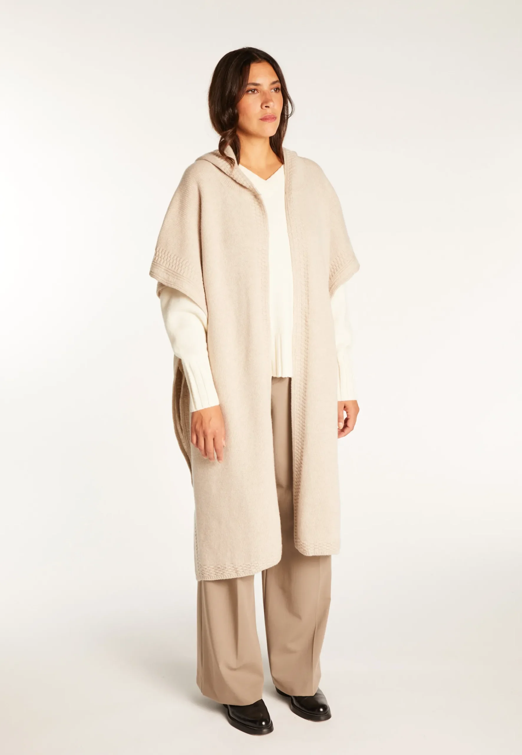 Montagut Pulls-Longue tunique sans manches - Venus 13-Beige moyen