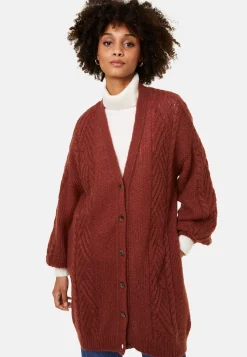 Montagut Vestes Et Cardigans-Manteau boutonné en mohair manches ballon - Galilee 92-Rouille