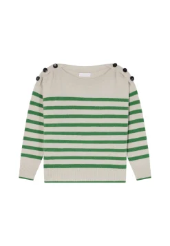 Montagut Pulls-Marinière en cachemire et laine - Carice 22-Vert moyen