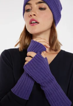 Montagut Accessoires-Mitaines unisexe cachemire et laine - Glenn 17-Violet