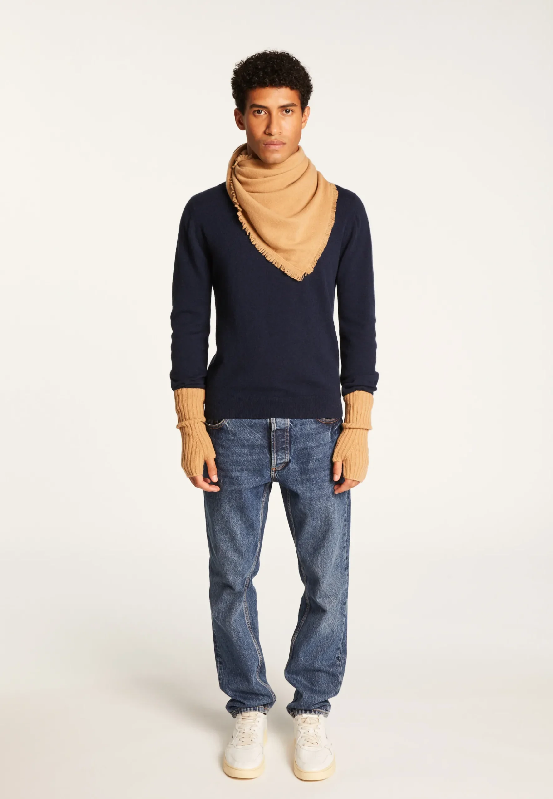 Montagut Accessoires-Mitaines unisexe en cachemire - Lena 88-Camel