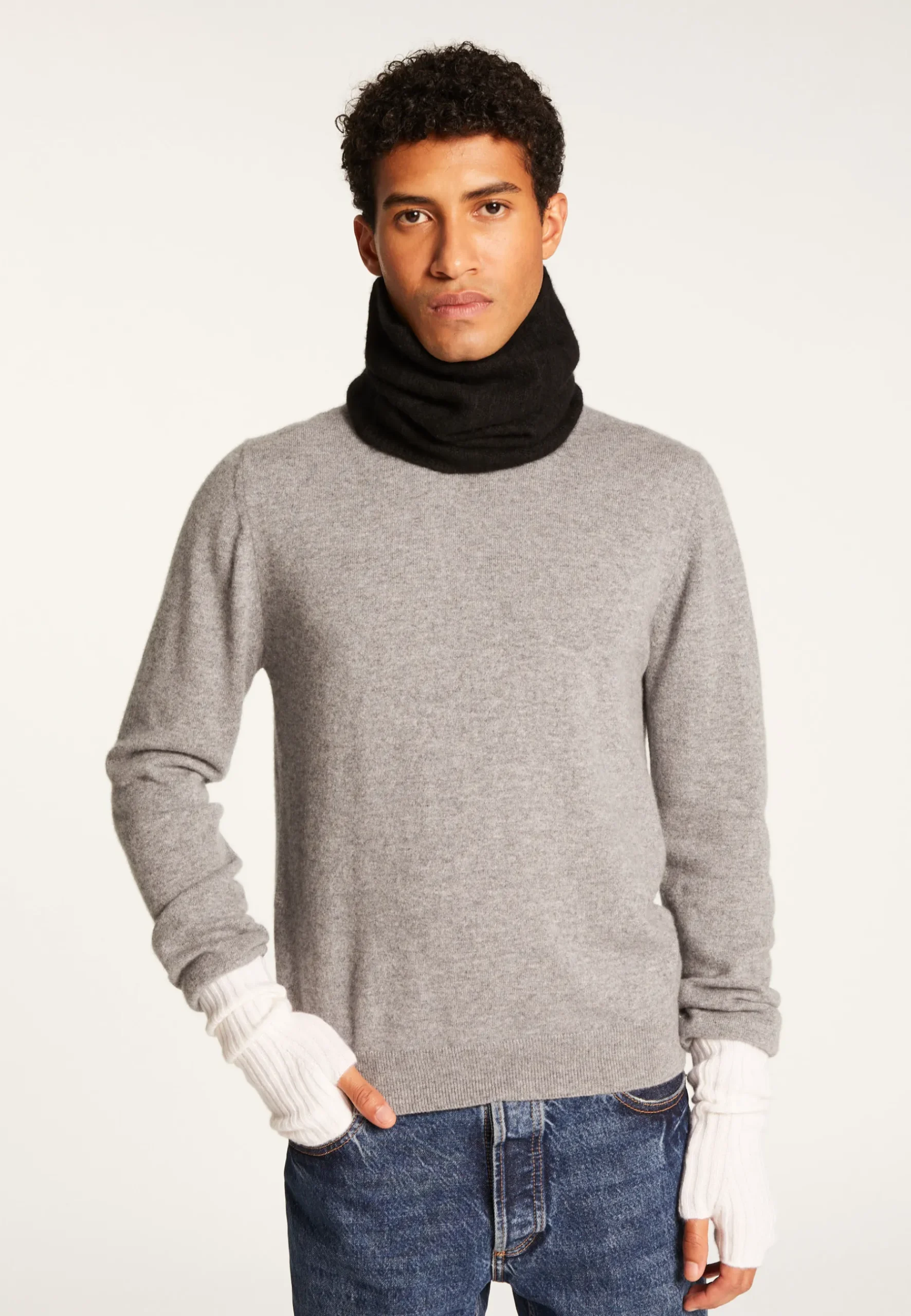 Montagut Accessoires-Mitaines unisexe en cachemire - Lena 82-Ecru