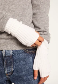 Montagut Accessoires-Mitaines unisexe en cachemire - Lena 82-Ecru