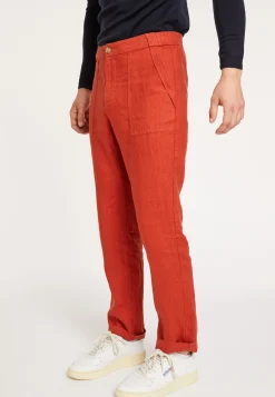 Montagut Pantalons Et Shorts-Pantalon à poches en lin - Dimitri 20-Rouge foncé