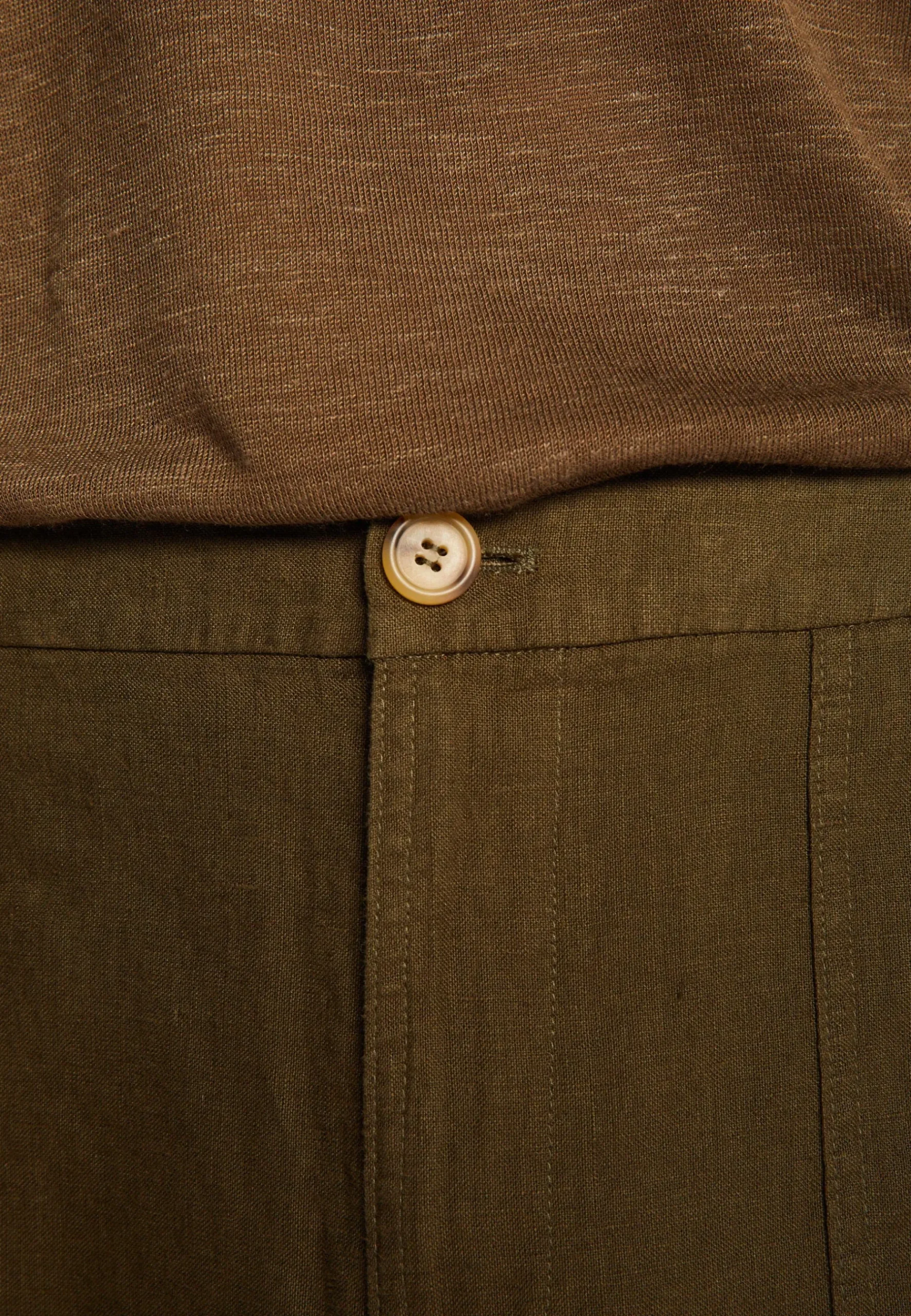 Montagut Pantalons Et Shorts-Pantalon à poches en lin - Dimitri 83-Kaki