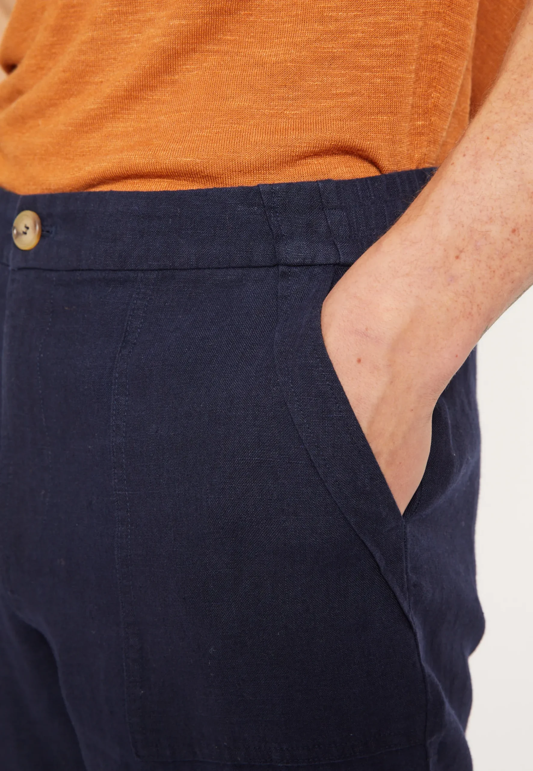 Montagut Pantalons Et Shorts-Pantalon à poches en lin - Dimitri 05-Bleu marine