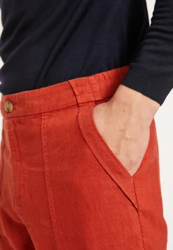 Montagut Pantalons Et Shorts-Pantalon à poches en lin - Dimitri 20-Rouge foncé