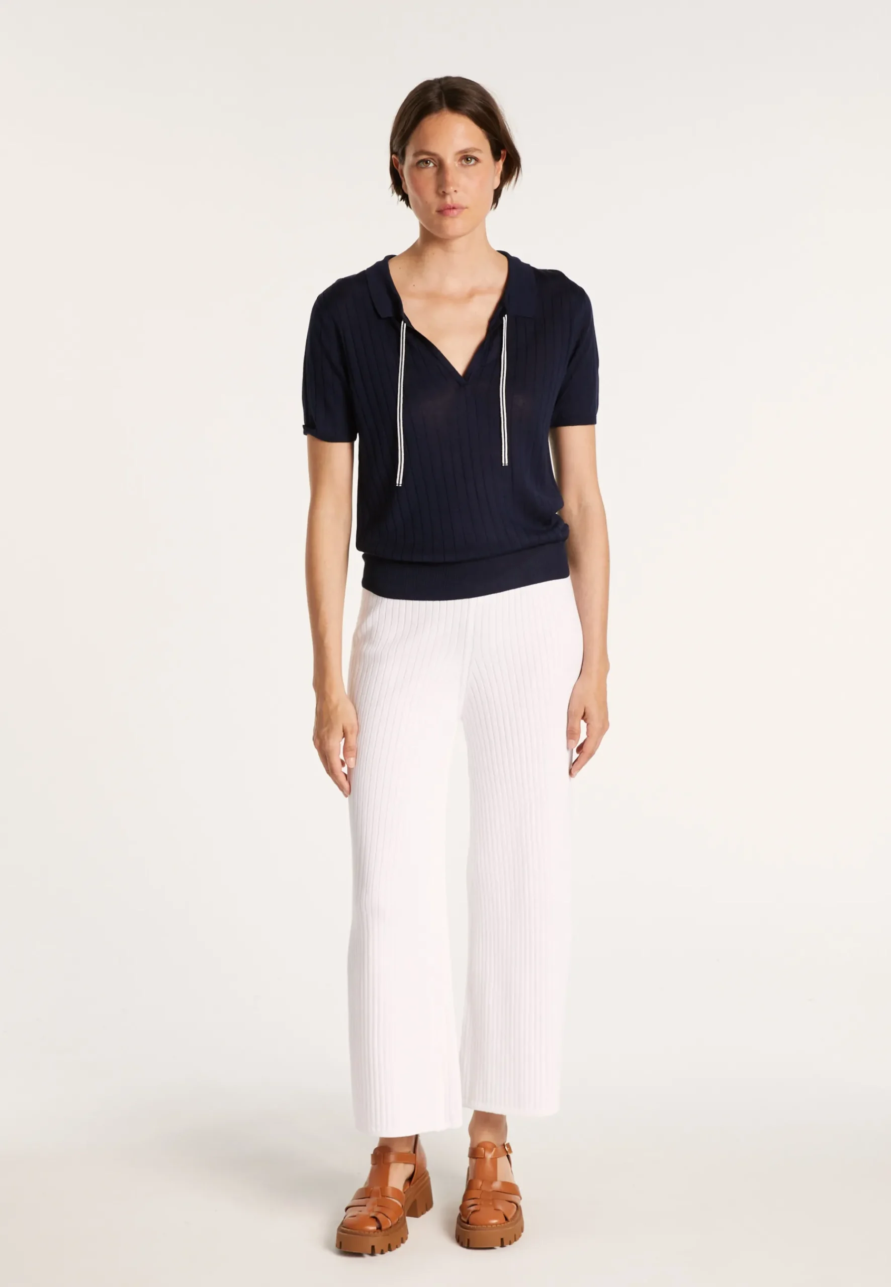 Montagut Pantalons Et Shorts-Pantalon avec fente sur le côté - Jaguar 02-Blanc