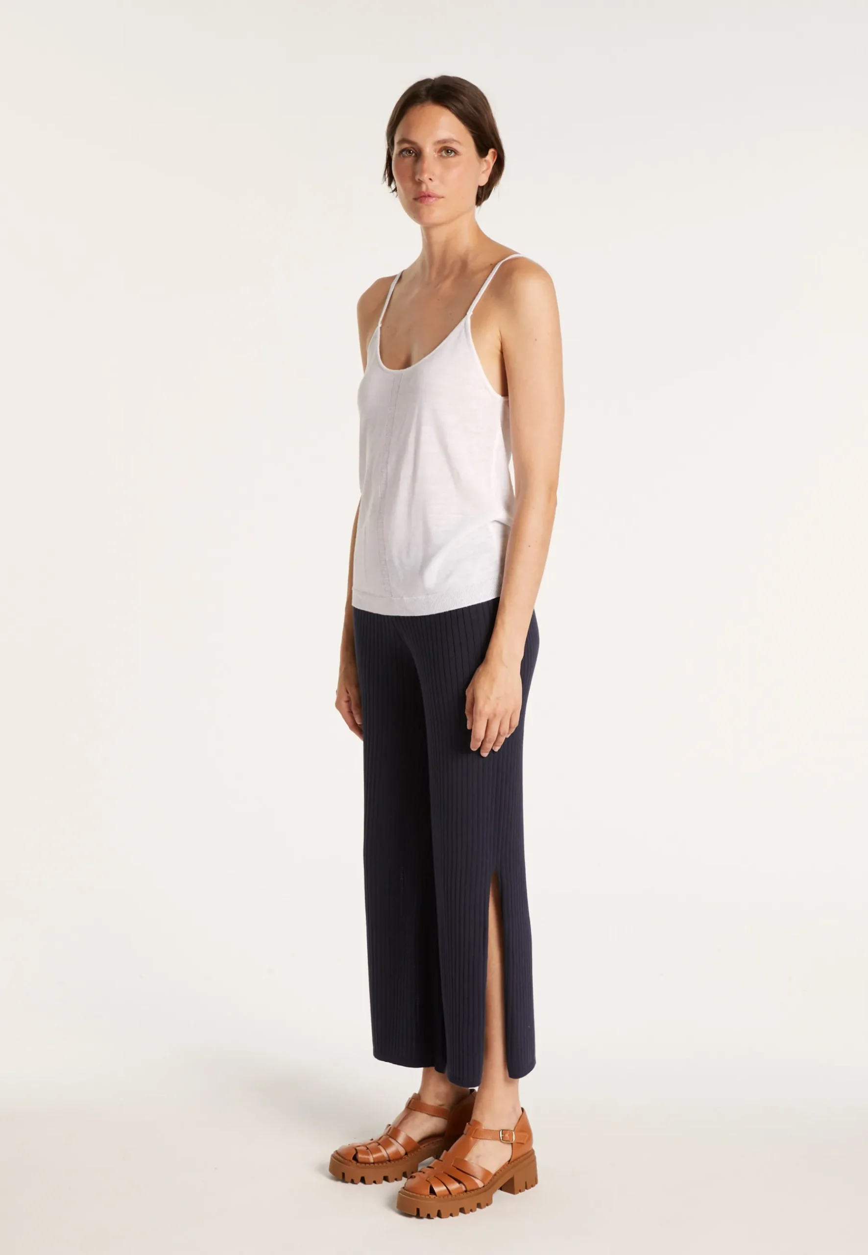 Montagut Pantalons Et Shorts-Pantalon avec fente sur le côté - Jaguar 05-Bleu marine