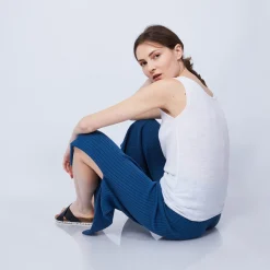 Montagut Pantalons Et Shorts-Pantalon avec fente sur le côté - Jaguar 03-Bleu foncé