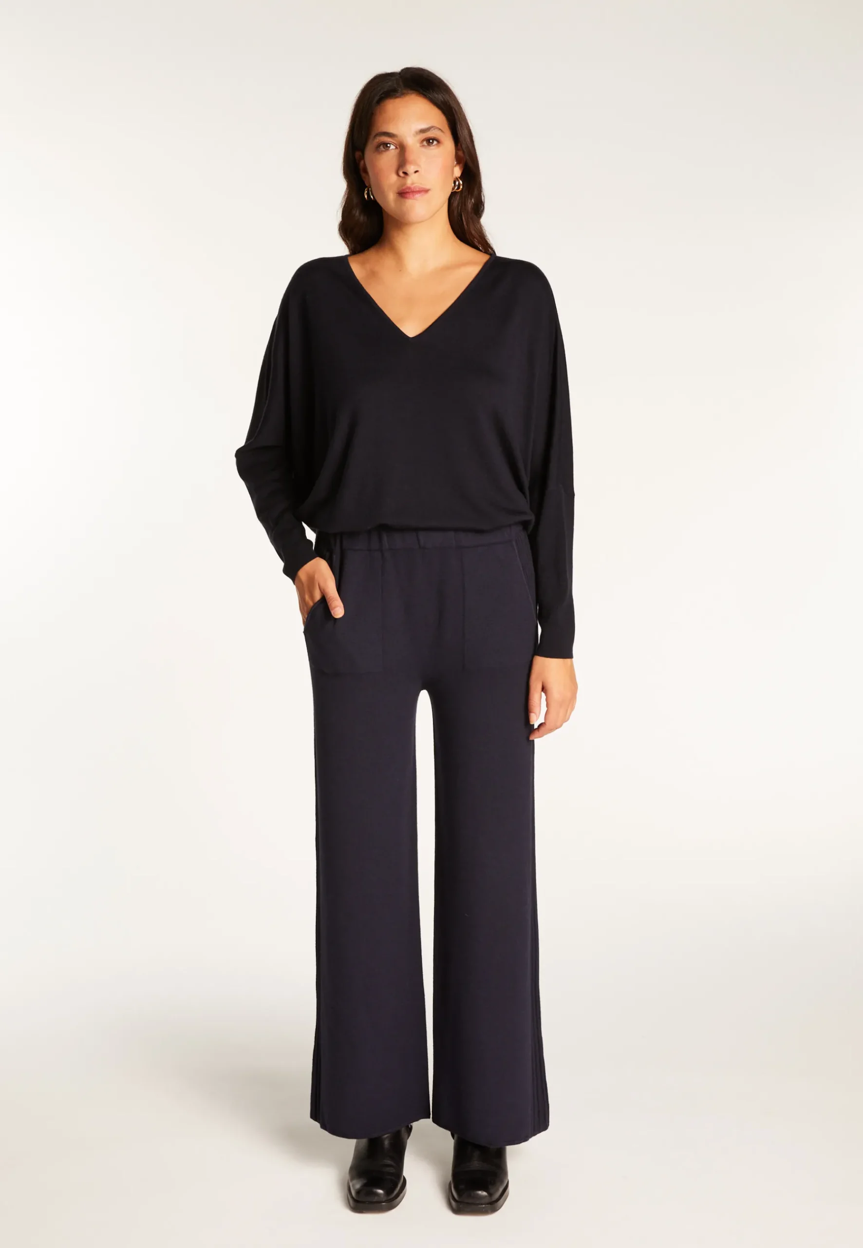Montagut Pantalons Et Shorts-Pantalon en laine mélangée - Rebecca 05-Bleu marine