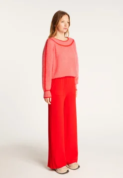 Montagut Pantalons Et Shorts-Pantalon en laine mélangée - Rebecca 52-Rouge