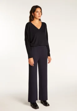 Montagut Pantalons Et Shorts-Pantalon en laine mélangée - Rebecca 05-Bleu marine