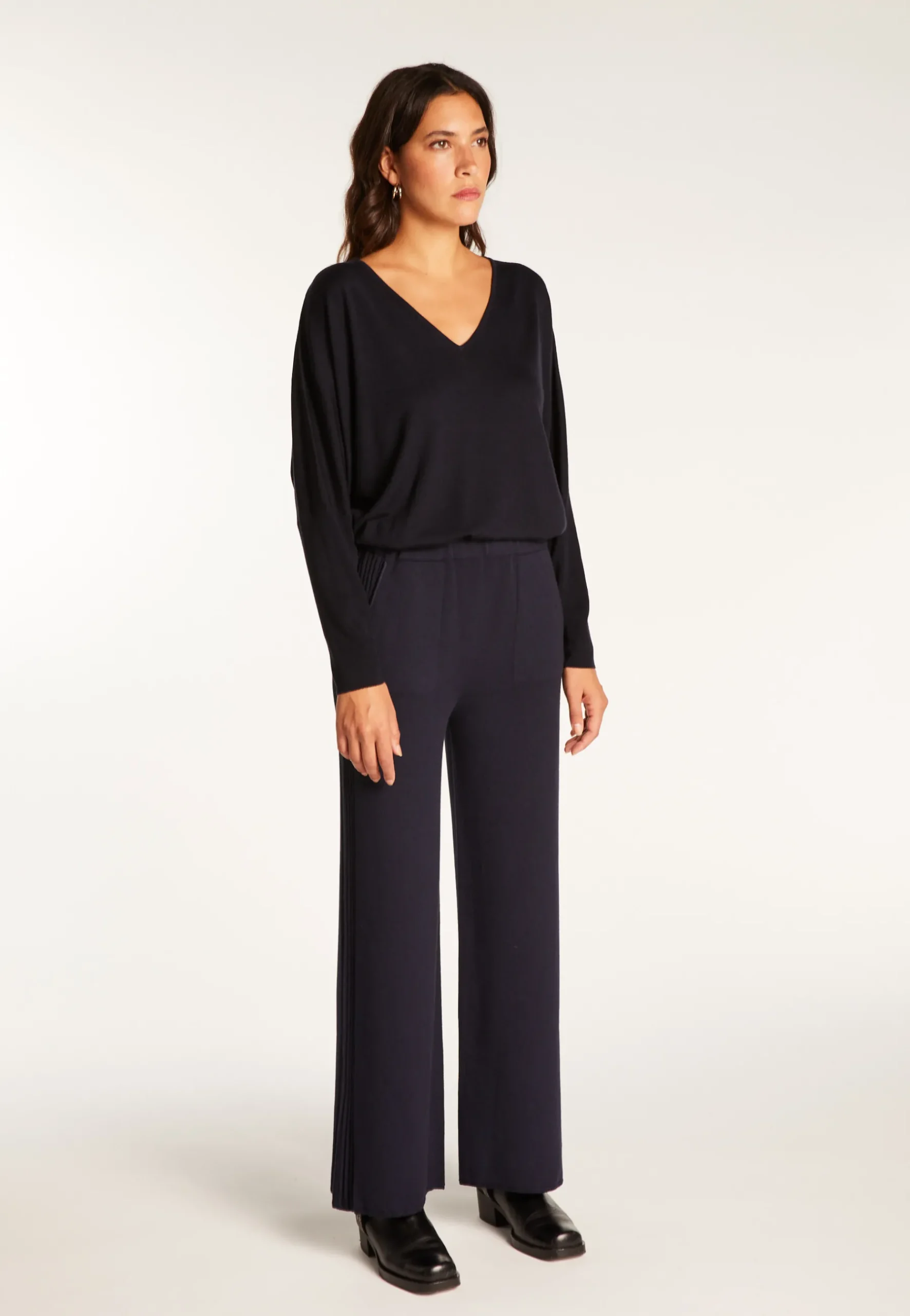 Montagut Pantalons Et Shorts-Pantalon en laine mélangée - Rebecca 05-Bleu marine