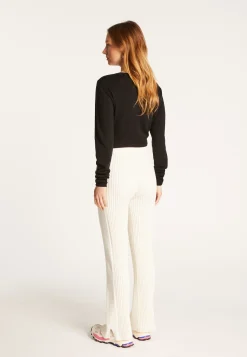Montagut Pantalons Et Shorts-Pantalon en laine mélangée - Carmen 82-Ecru
