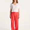Montagut Pantalons Et Shorts-Pantalon en lin - Danielle 52-Rouge