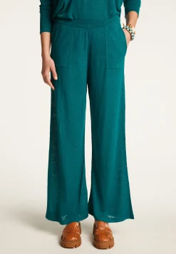 Montagut Pantalons Et Shorts-Pantalon en lin flammé - Debora 93-Emeraude