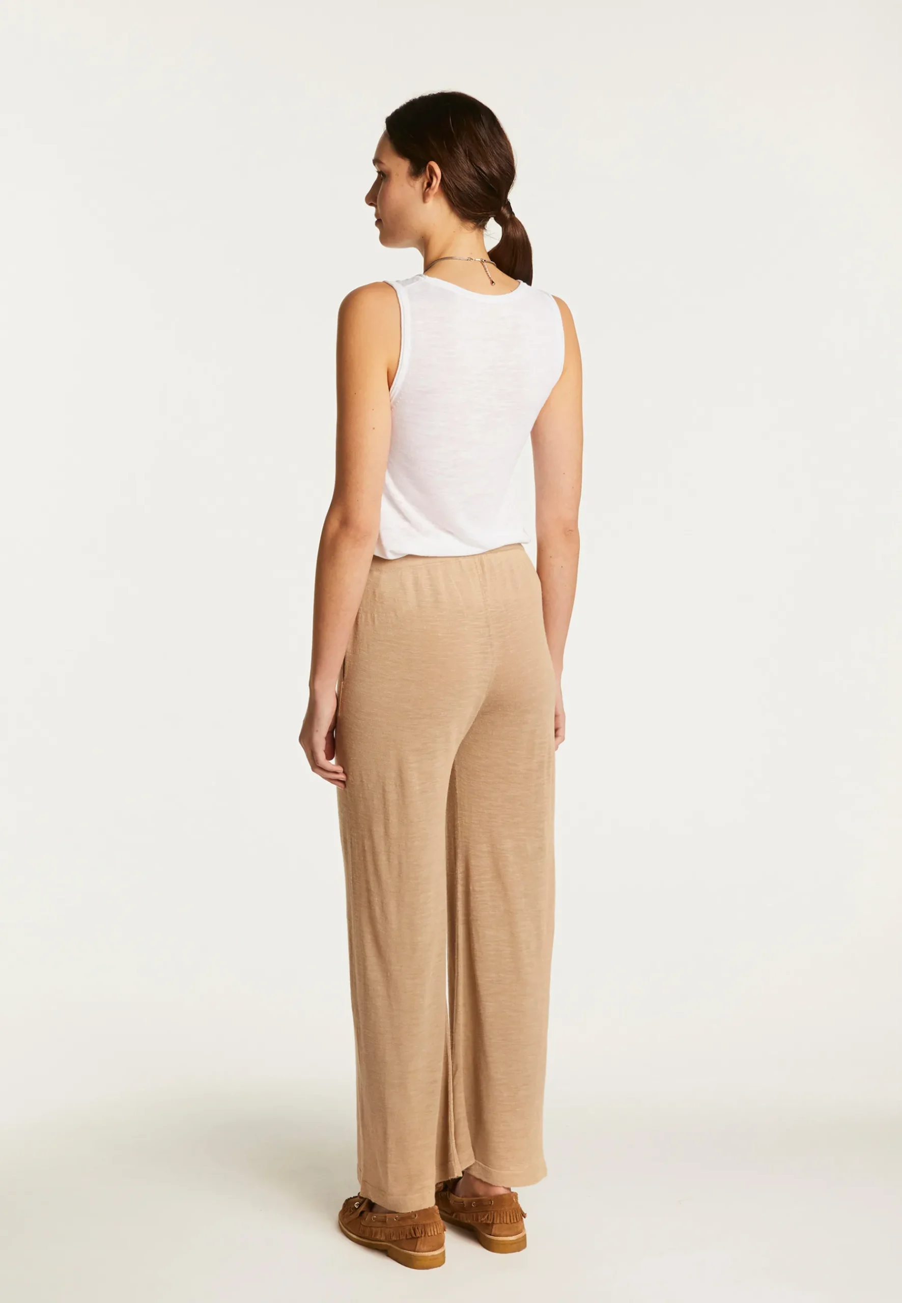 Montagut Pantalons Et Shorts-Pantalon en lin flammé - Debora 13-Beige moyen