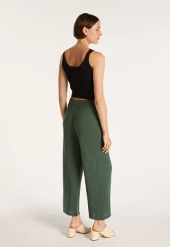 Montagut Pantalons Et Shorts-Pantalon en lin flammé - Liam 21-Vert foncé