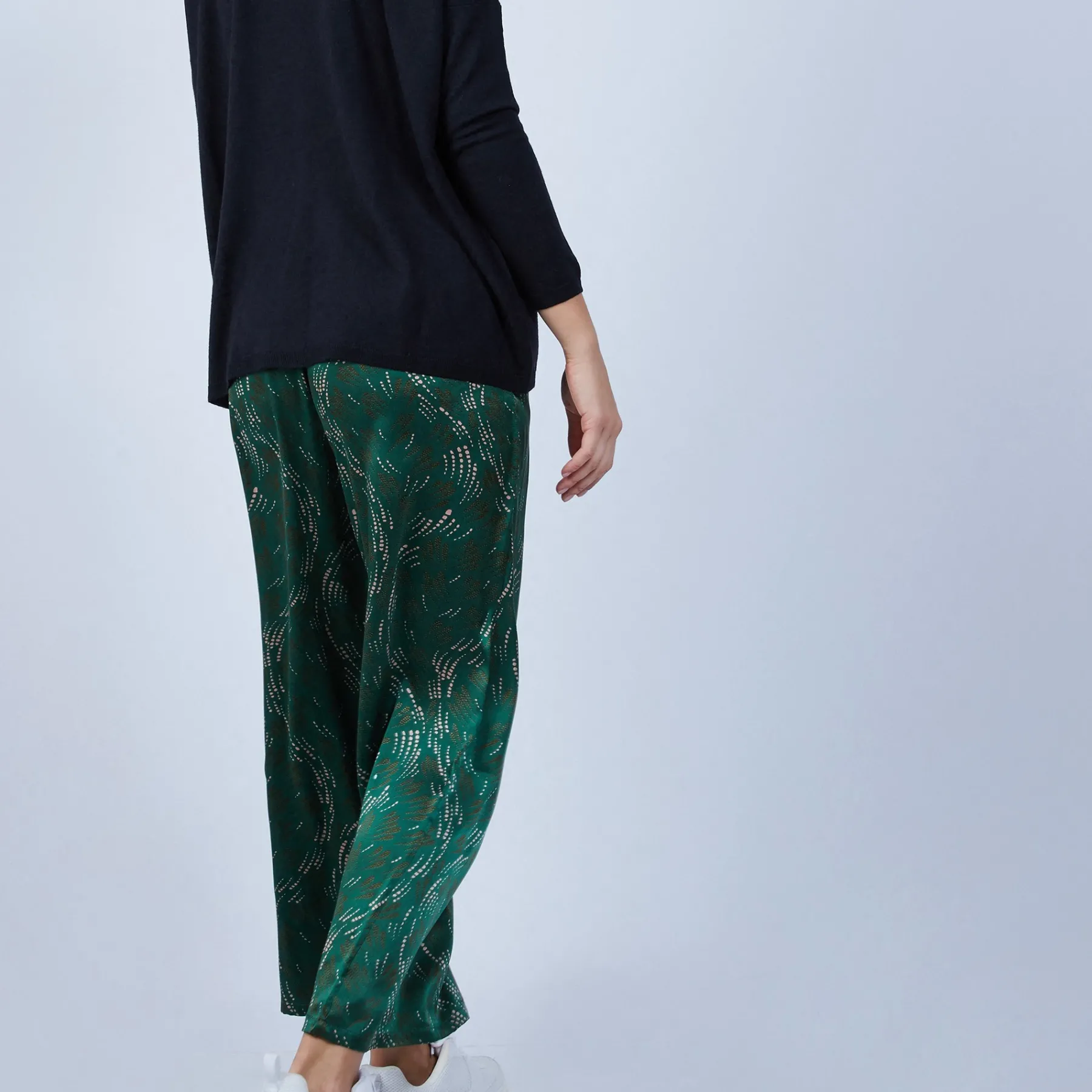 Montagut Pantalons Et Shorts-Pantalon en soie Maison Martin Morel - Poete 21-Vert foncé