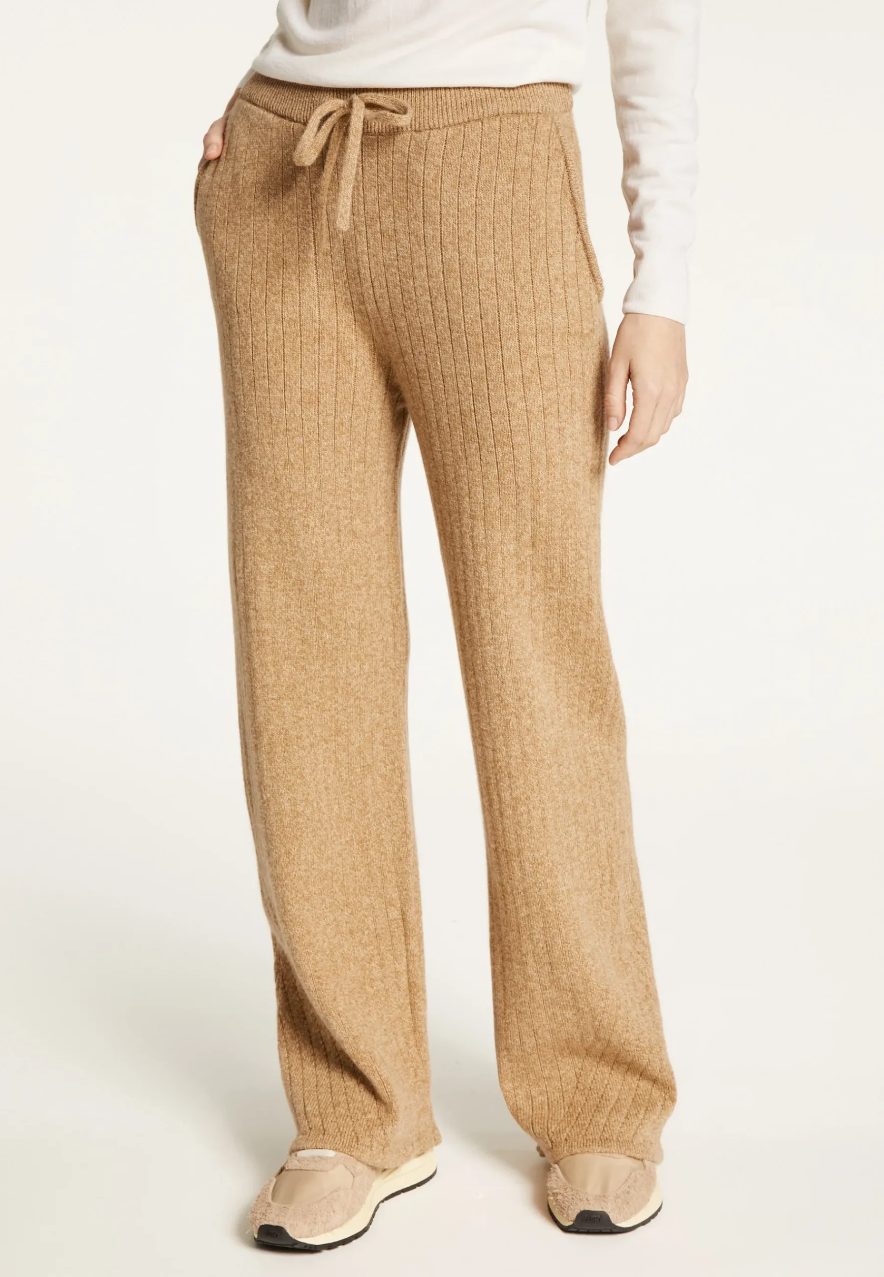 Montagut Pantalons Et Shorts-Pantalon fluide en laine et cachemire - Galya 88-Camel