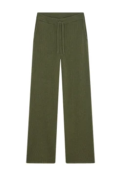 Montagut Pantalons Et Shorts-Pantalon fluide en laine et cachemire - Galya 83-Kaki