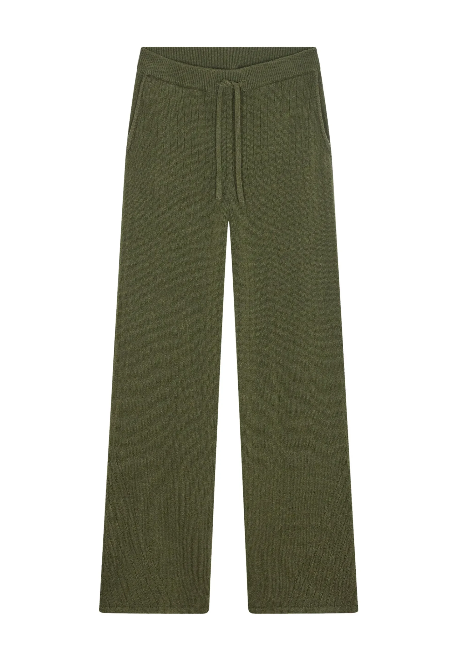 Montagut Pantalons Et Shorts-Pantalon fluide en laine et cachemire - Galya 83-Kaki