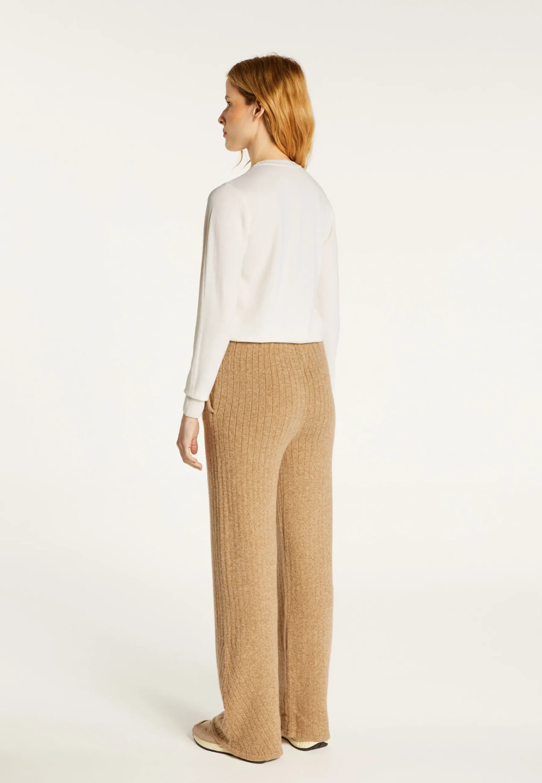 Montagut Pantalons Et Shorts-Pantalon fluide en laine et cachemire - Galya 88-Camel