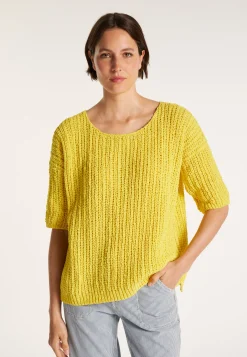 Montagut Pulls-Petit pull en velours de coton - Marcelin 08-Jaune