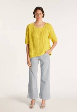 Montagut Pulls-Petit pull en velours de coton - Marcelin 08-Jaune