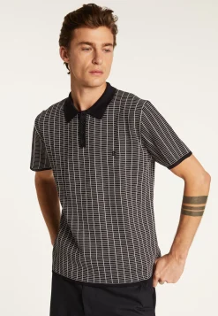 Montagut Polos Et T-Shirts-Polo à carreaux Fil Lumière maille épaisse - Laurent 01-Noir