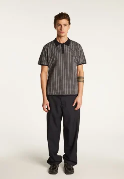Montagut Polos Et T-Shirts-Polo à carreaux Fil Lumière maille épaisse - Laurent 01-Noir