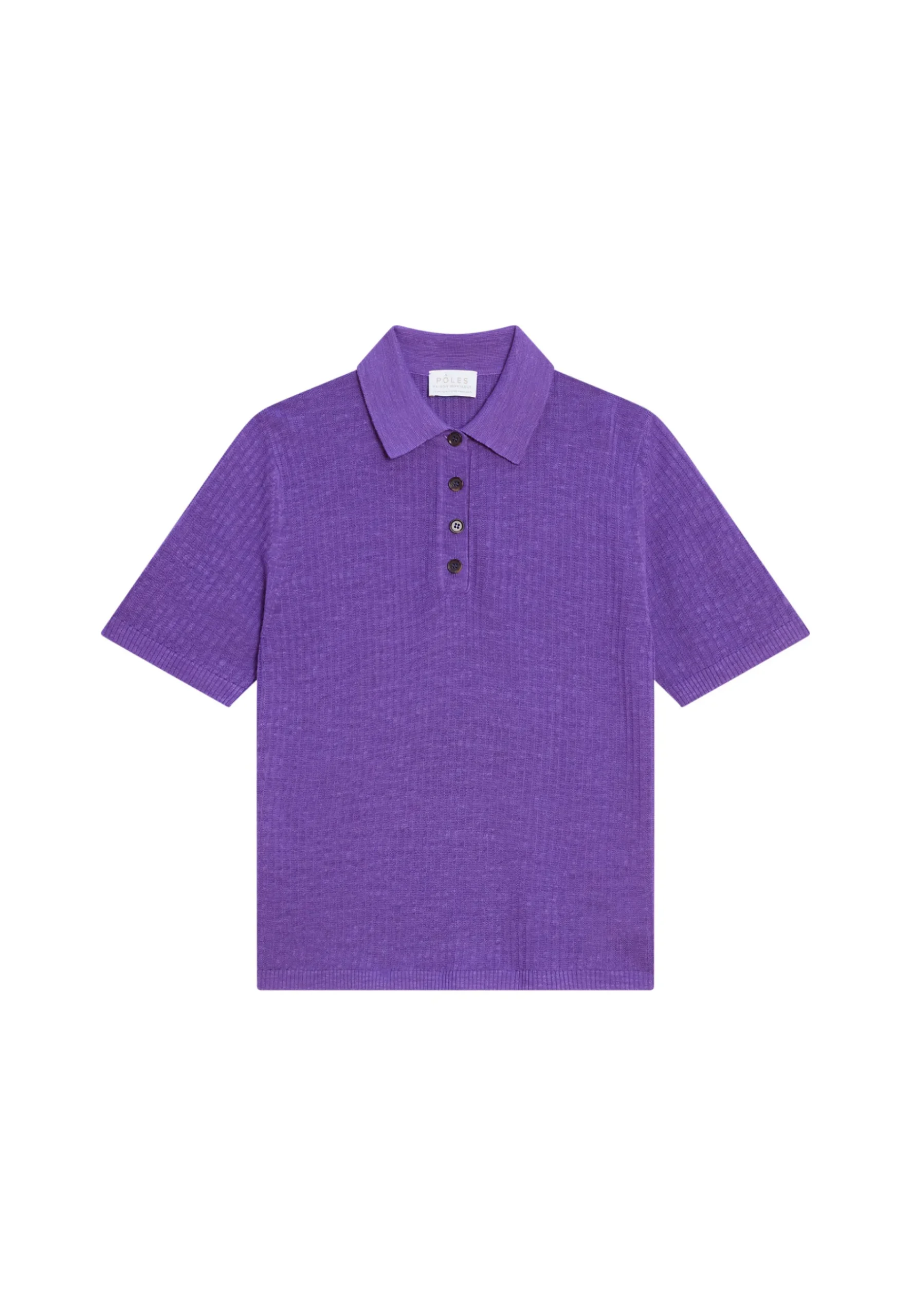 Montagut T-Shirts Et Débardeurs-Polo à côtes en lin flammé - Petunia 17-Violet