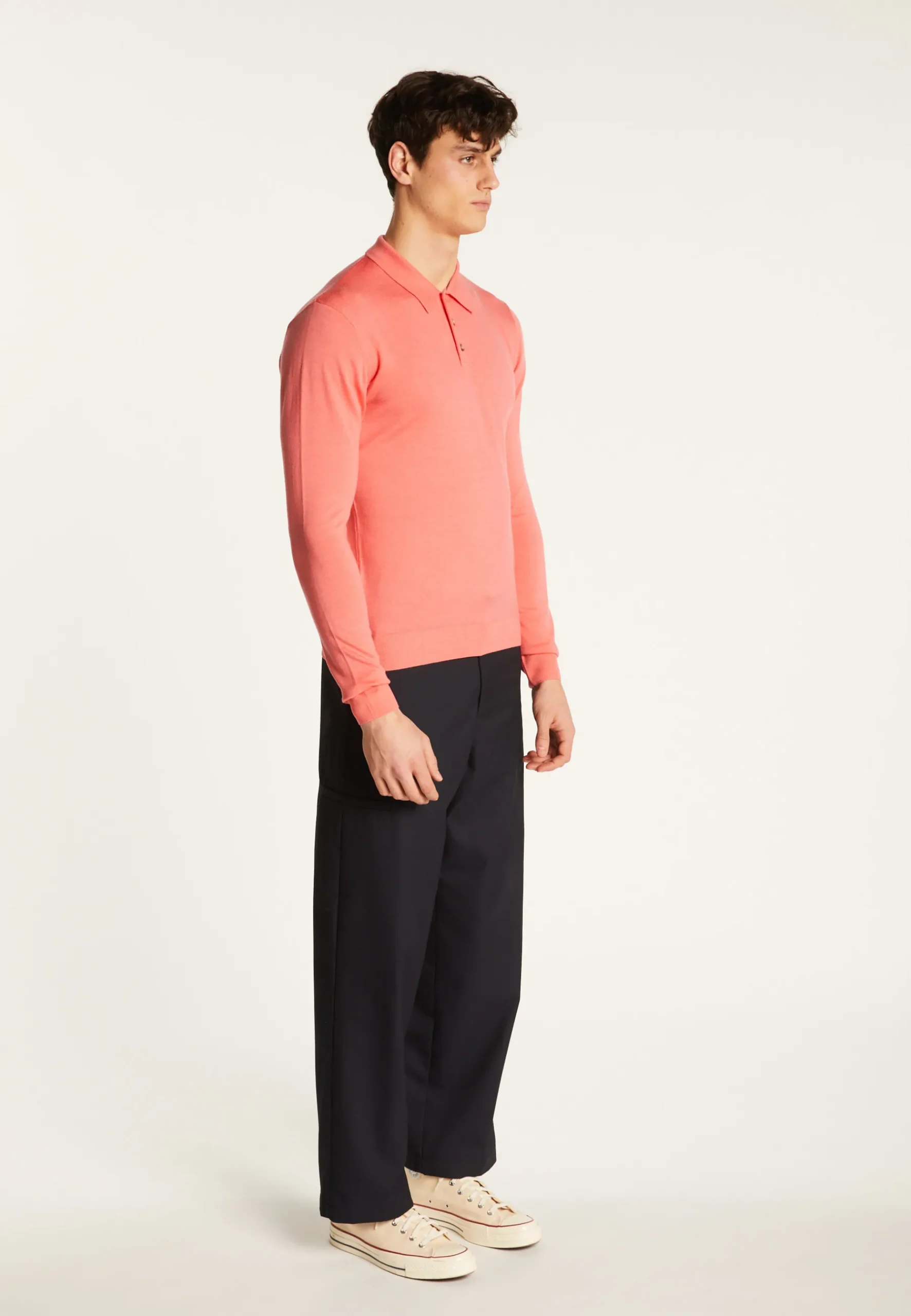 Montagut Pulls | Polos Et T-Shirts-Polo à manches longues en laine mérinos - Eni 24-Rose clair