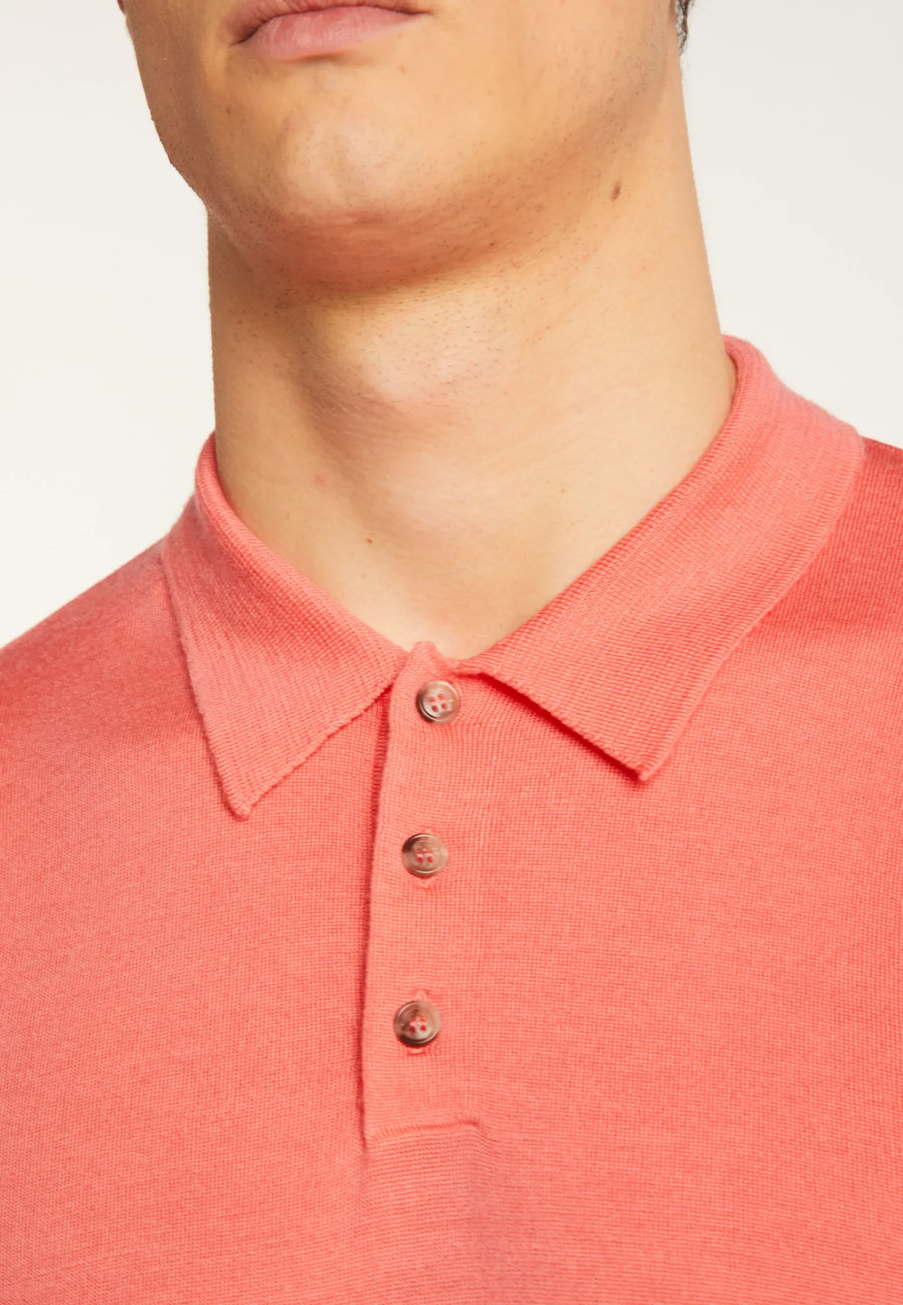 Montagut Pulls | Polos Et T-Shirts-Polo à manches longues en laine mérinos - Eni 24-Rose clair