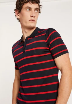Montagut Polos Et T-Shirts-Polo à rayures en Fil Lumière - Harold 05-Bleu marine
