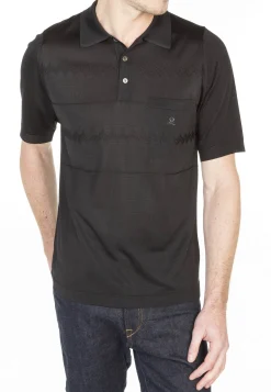 Montagut Le Fil Lumière®-Polo à rayures en Fil Lumière - Louenne 01-Noir