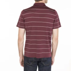 Montagut Polos Et T-Shirts-Polo à rayures en Fil Lumière - Léon 51-Bordeaux