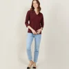 Montagut Chemisiers Et Polos-Polo ajouré manches 3/4 - Anaelle 51-Bordeaux