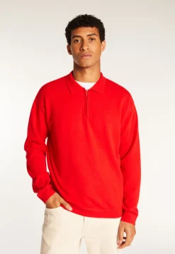 Montagut Pulls-Polo col zippé en cachemire - Taylor 52-Rouge