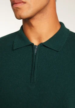Montagut Pulls-Polo col zippé en cachemire - Taylor 21-Vert foncé