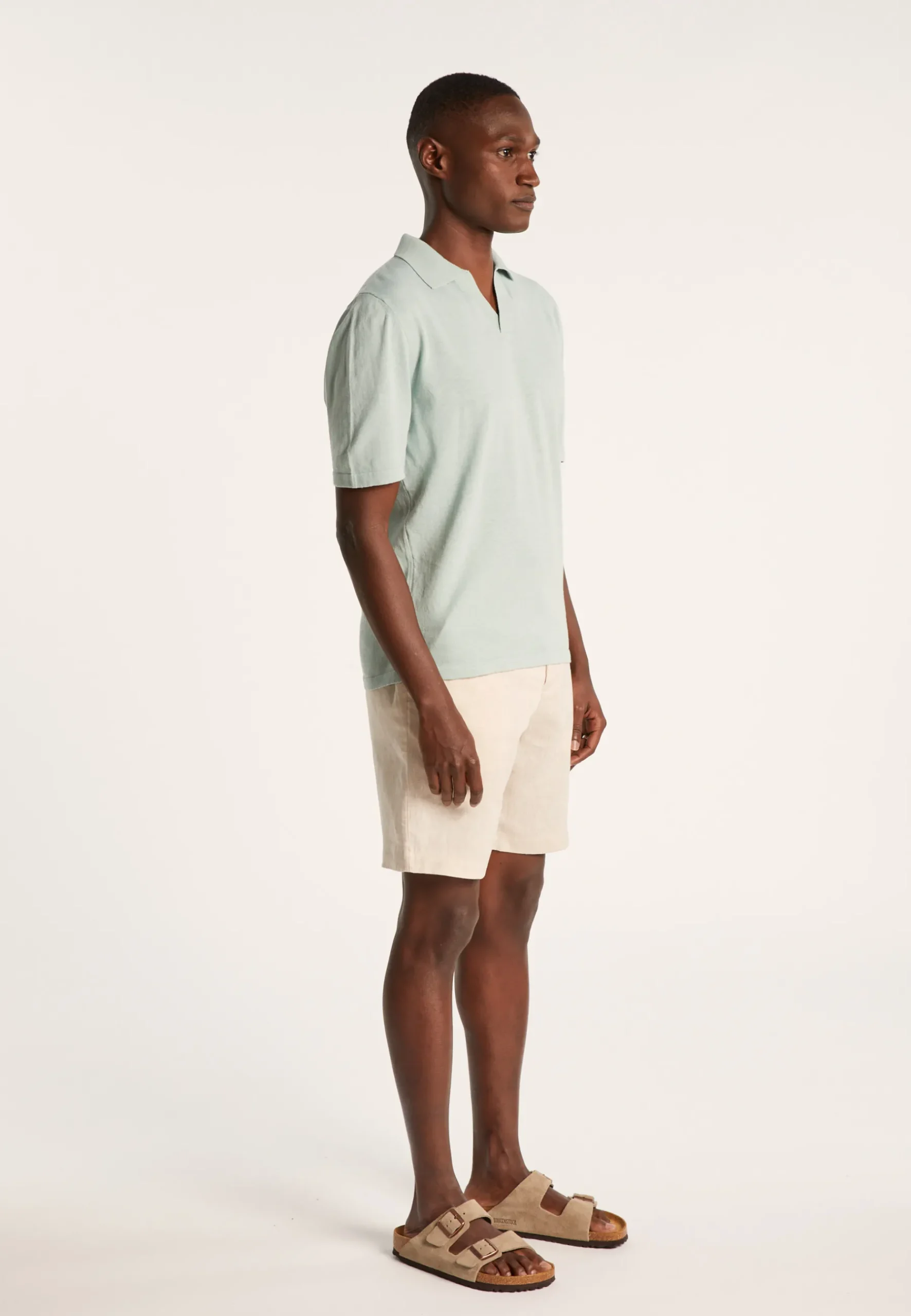 Montagut Polos Et T-Shirts-Polo coton lin - Iouri 23-Vert clair