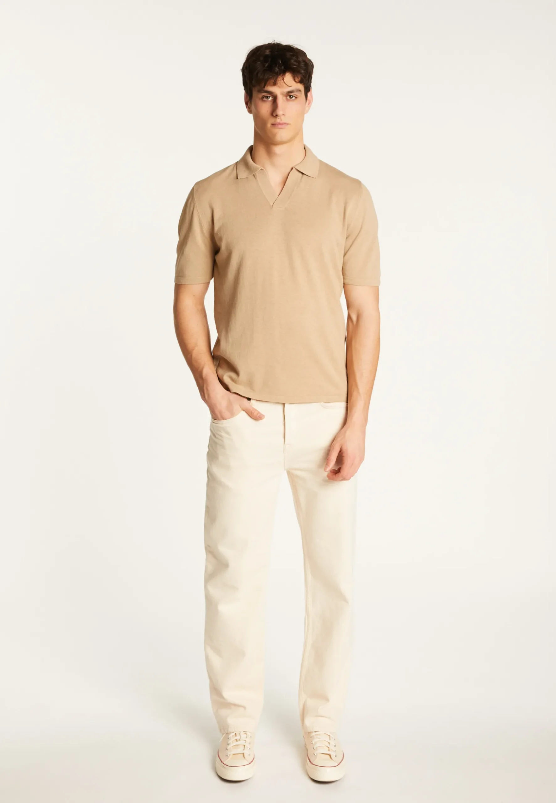 Montagut Polos Et T-Shirts-Polo en coton et en lin - Iouri 13-Beige moyen