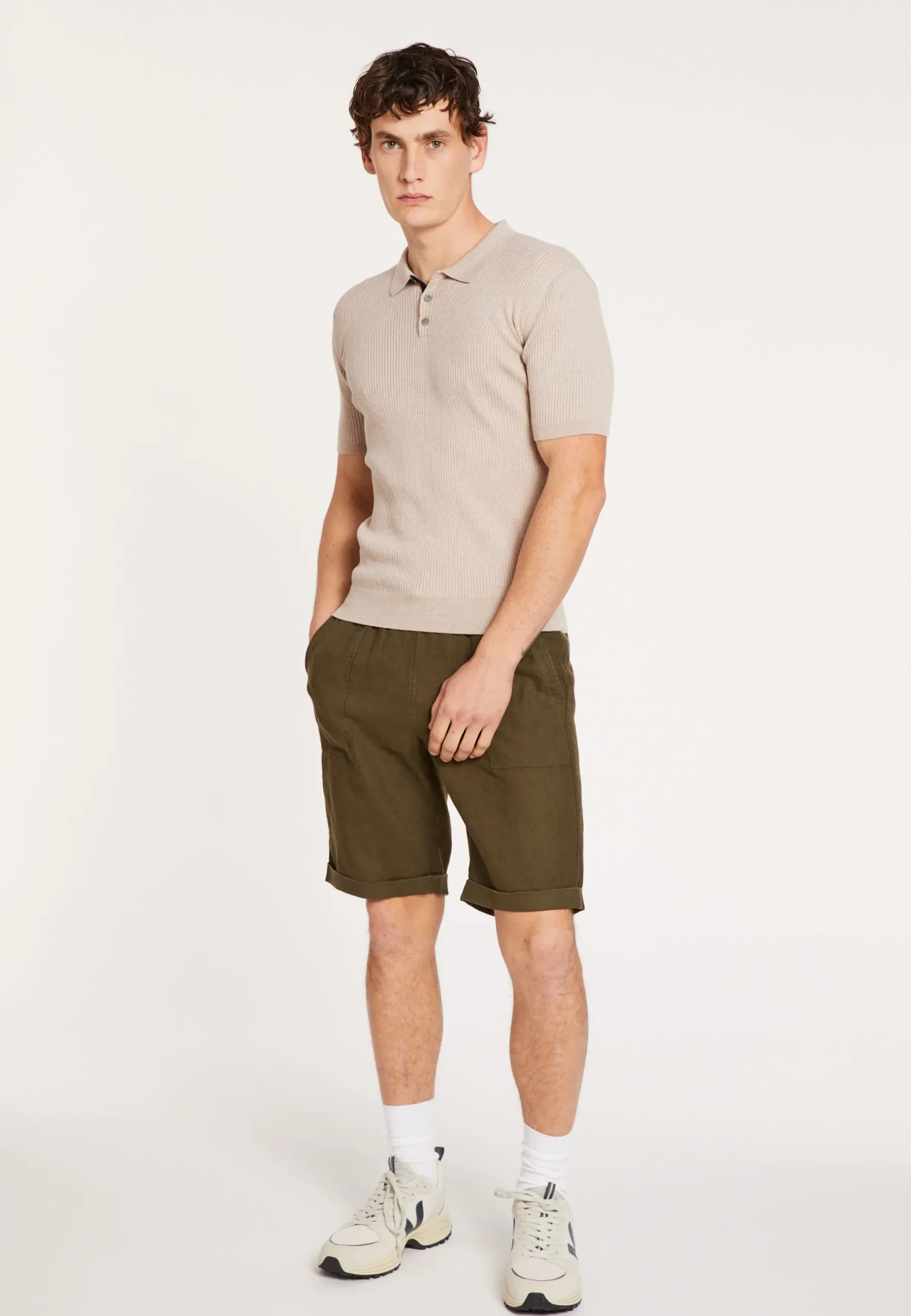 Montagut Polos Et T-Shirts-Polo en coton et laine mérinos - Loup 13-Beige moyen