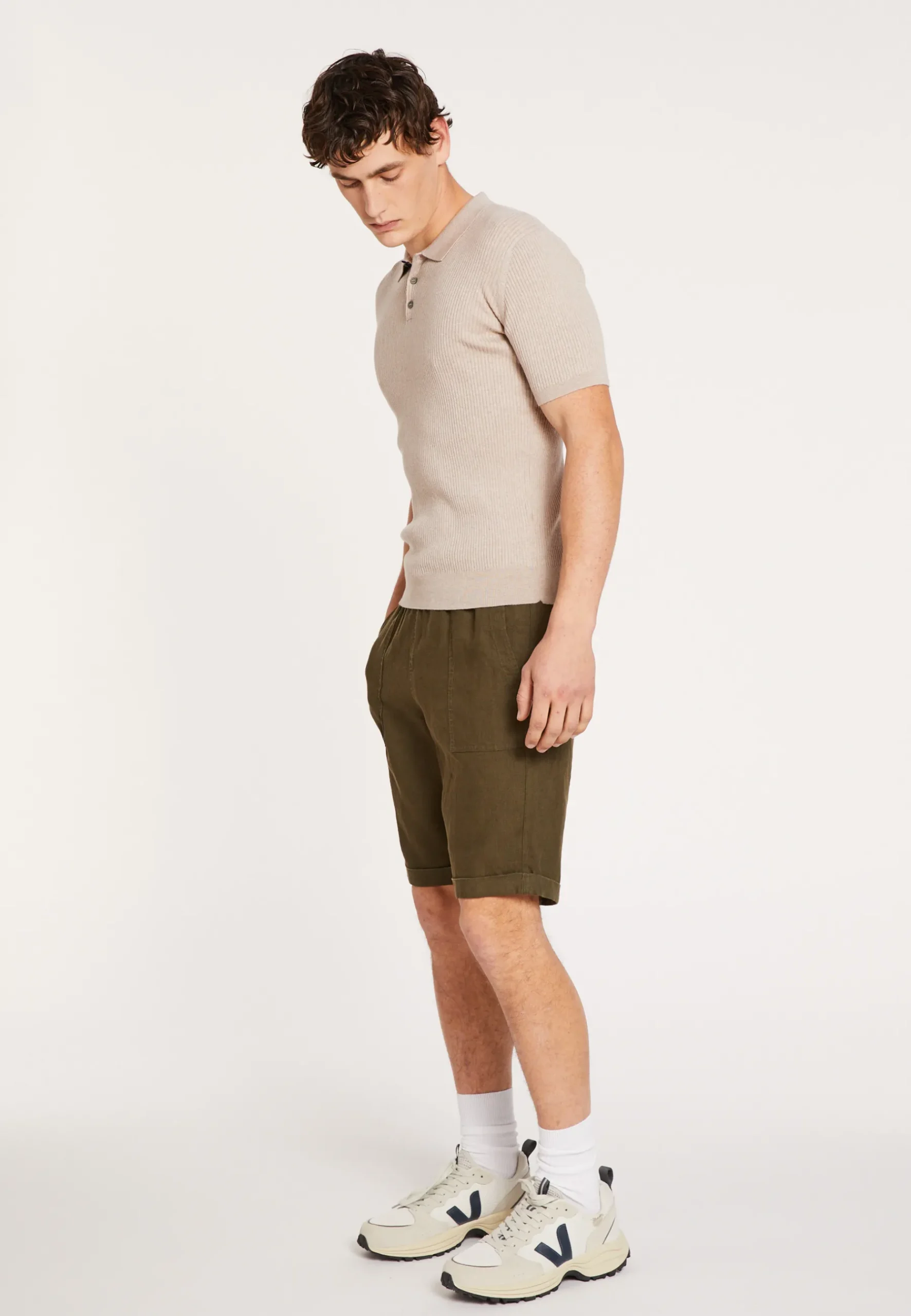 Montagut Polos Et T-Shirts-Polo en coton et laine mérinos - Loup 13-Beige moyen