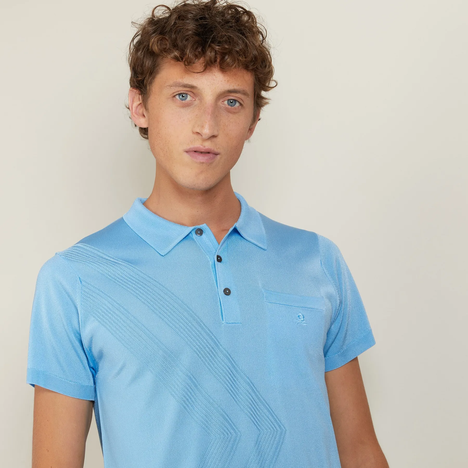 Montagut Polos Et T-Shirts-Polo en Fil Lumière à flèches - Billy 04-Bleu clair