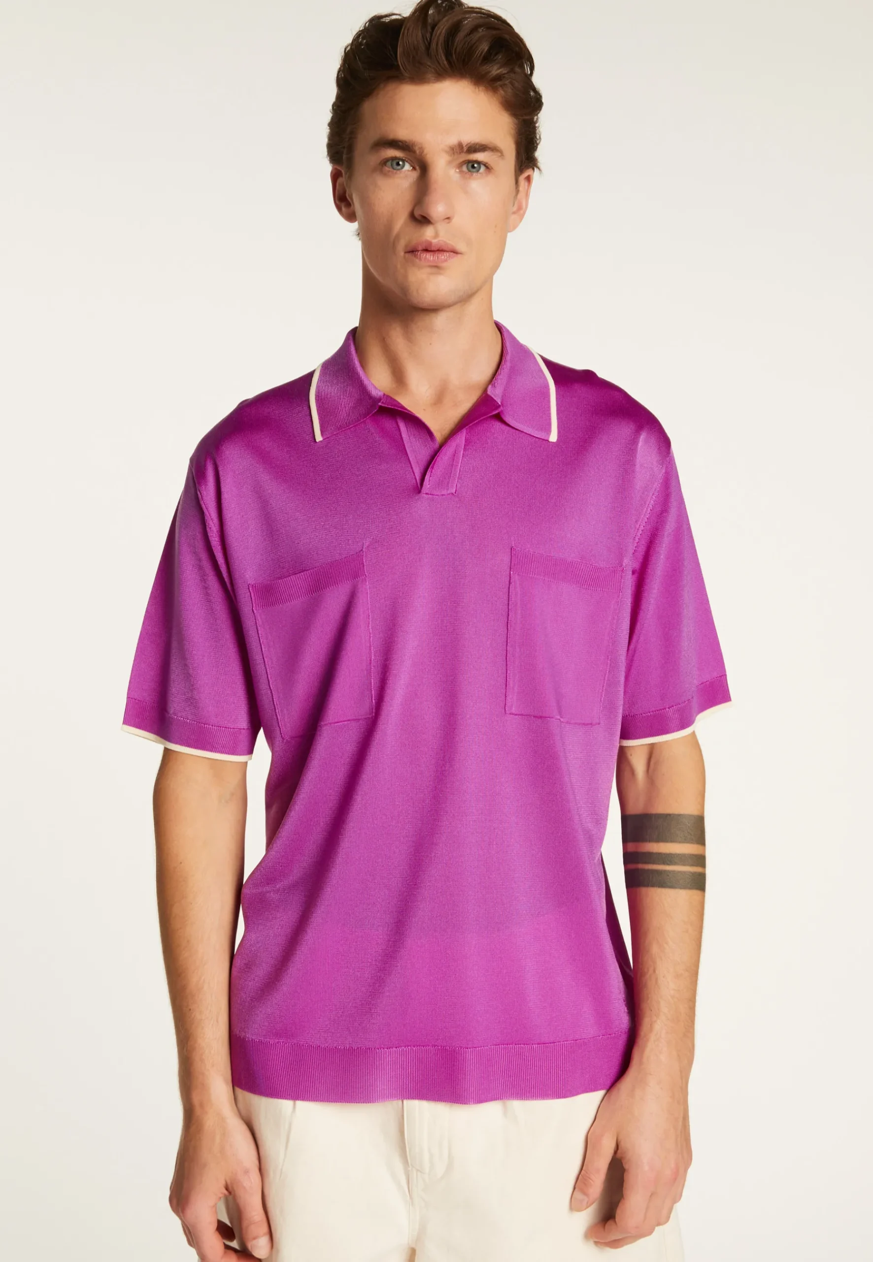 Montagut Le Fil Lumière®-Polo en fil lumière - Milo 16-Violet clair
