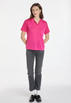 Montagut Chemisiers Et Polos-Polo en Fil Lumière à motifs - Katleen 79-Rose vif