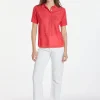 Montagut Chemisiers Et Polos-Polo en Fil Lumière à motifs - Katharina 52-Rouge